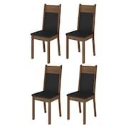 Kit 4 Cadeiras Rustic Preto Madesa