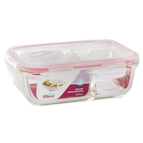 Pote Vidro Hermetico Marmita Divisoria Tampa 4 Travas 1010ml