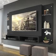 Painel TV 60” c/ Prateleiras Vidro Nairóbi Multimóveis