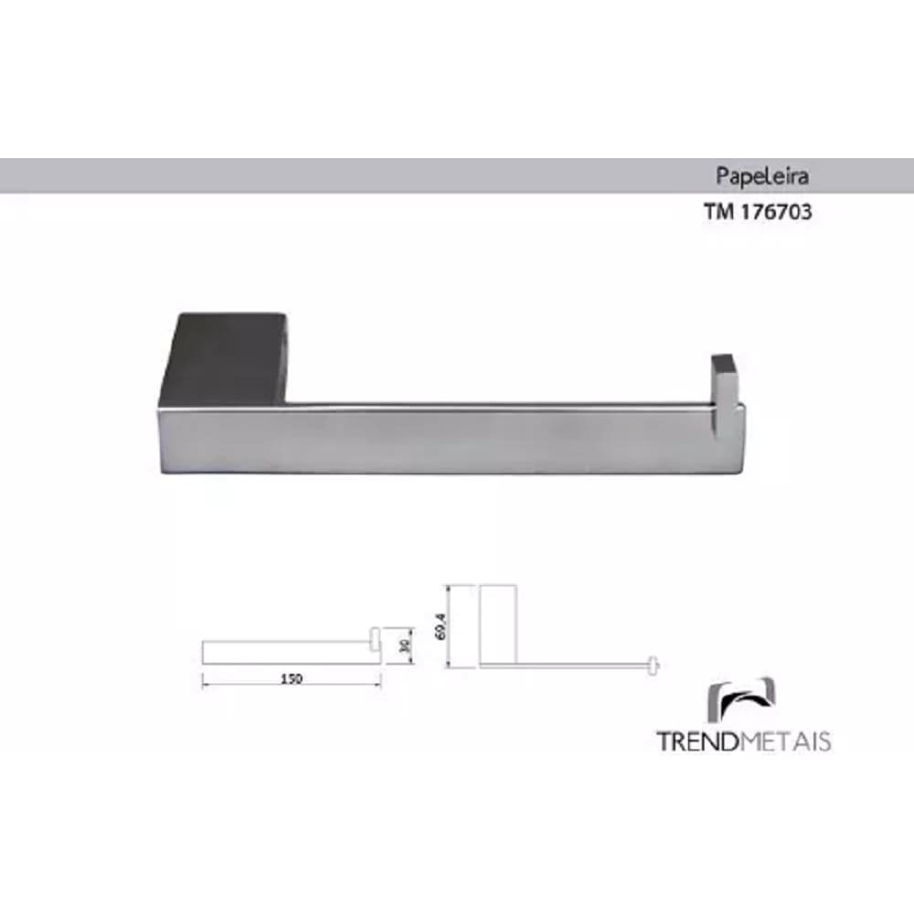 Papeleira Latão Banheiro Slim Trend Metais Tm 176703