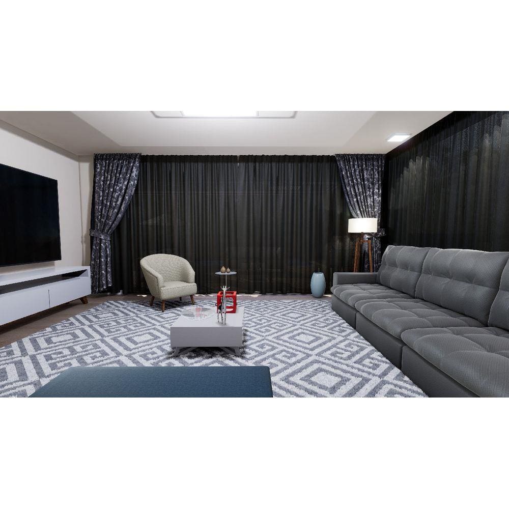 Tecido para Cortina America Gorgurinho Shantung Preto - Largura 2,90m AME-24 Wiler-K