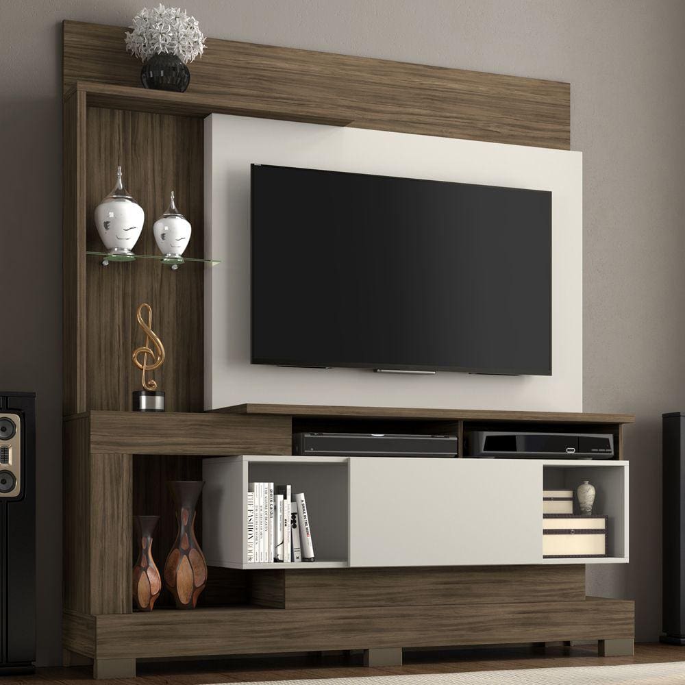 Estante Para Tv Até 50 Polegadas 1 Porta Nt 1060 Nogaltrend/off White - Notável