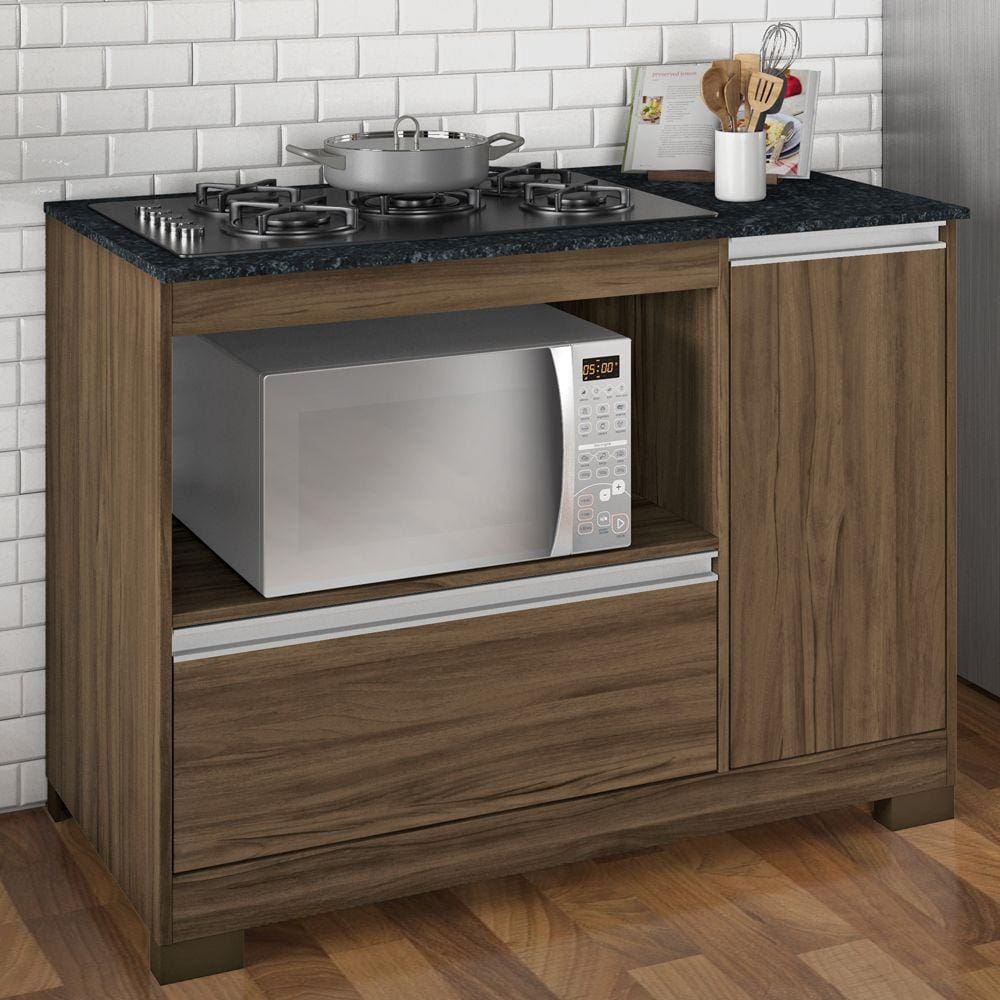 Balcão De Cozinha 1 Porta 1 Gaveta Nt 3050 Nogal/gran - Notavel