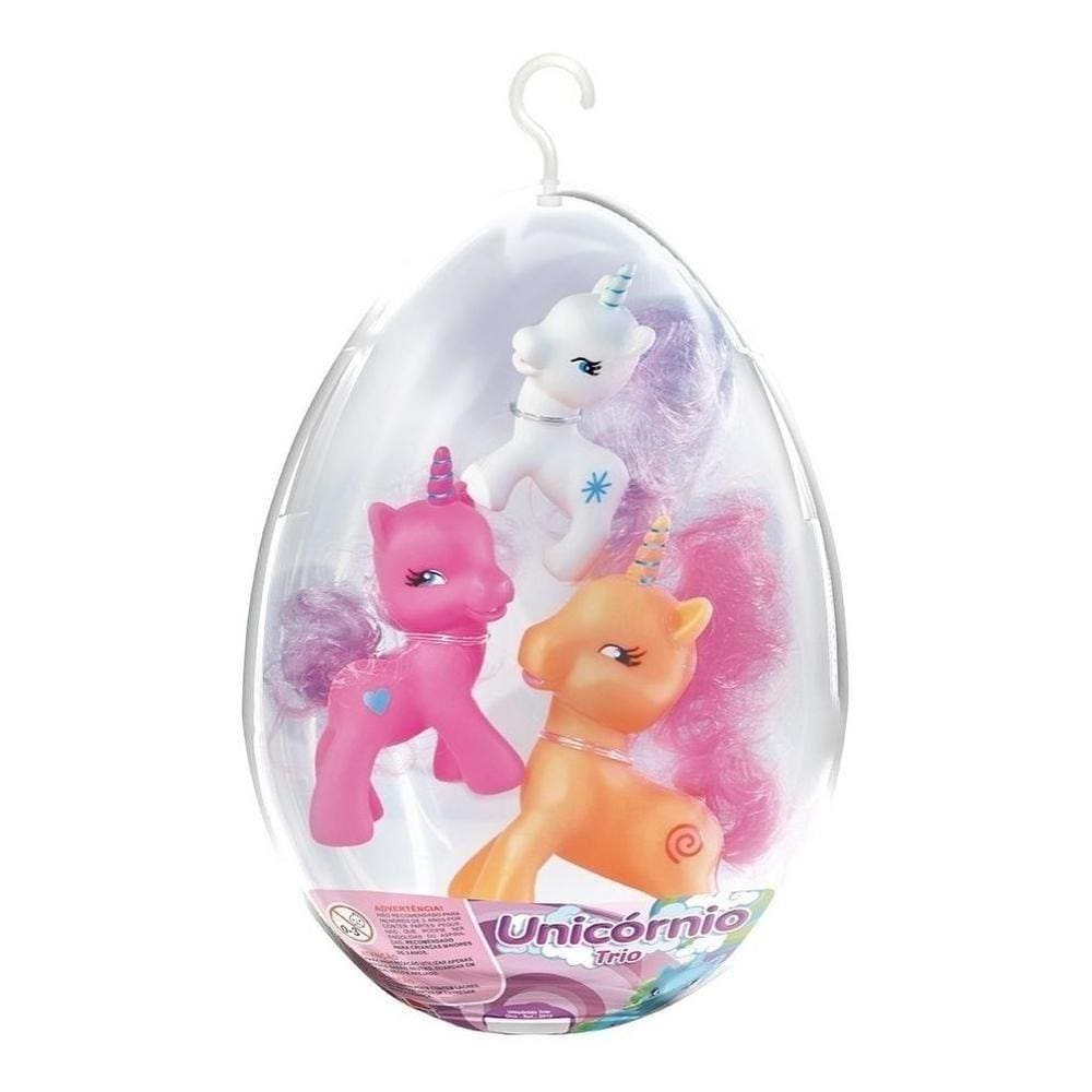 Boneco Trio Unicórnio no Ovo Coleção Unicórnio Lider