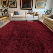 Tapete para Sala e Quarto Felpudo Cronos Casa Dona 150x200 cm Vermelho