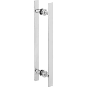 Puxador De Porta De Correr Duplo Cromado 50cm