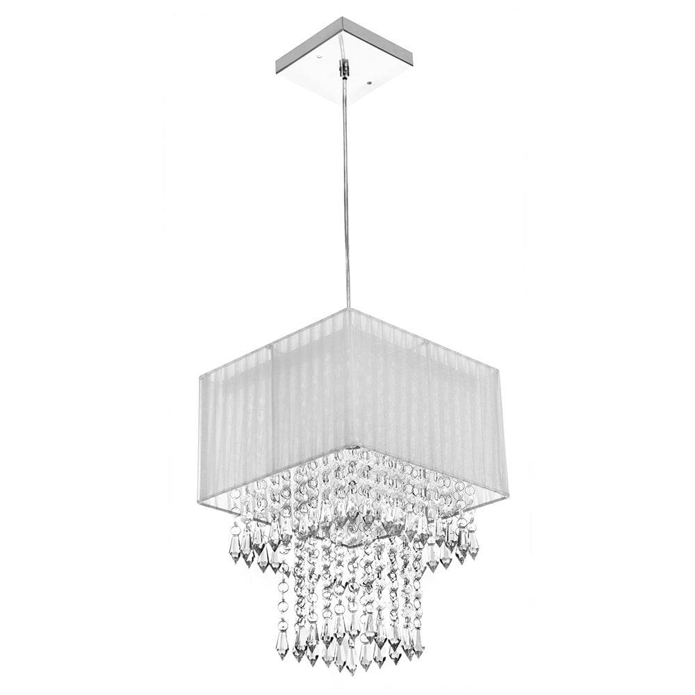 Lustre Para Sala De Cupula Cristal Acrílic Marrycrilic Prata
