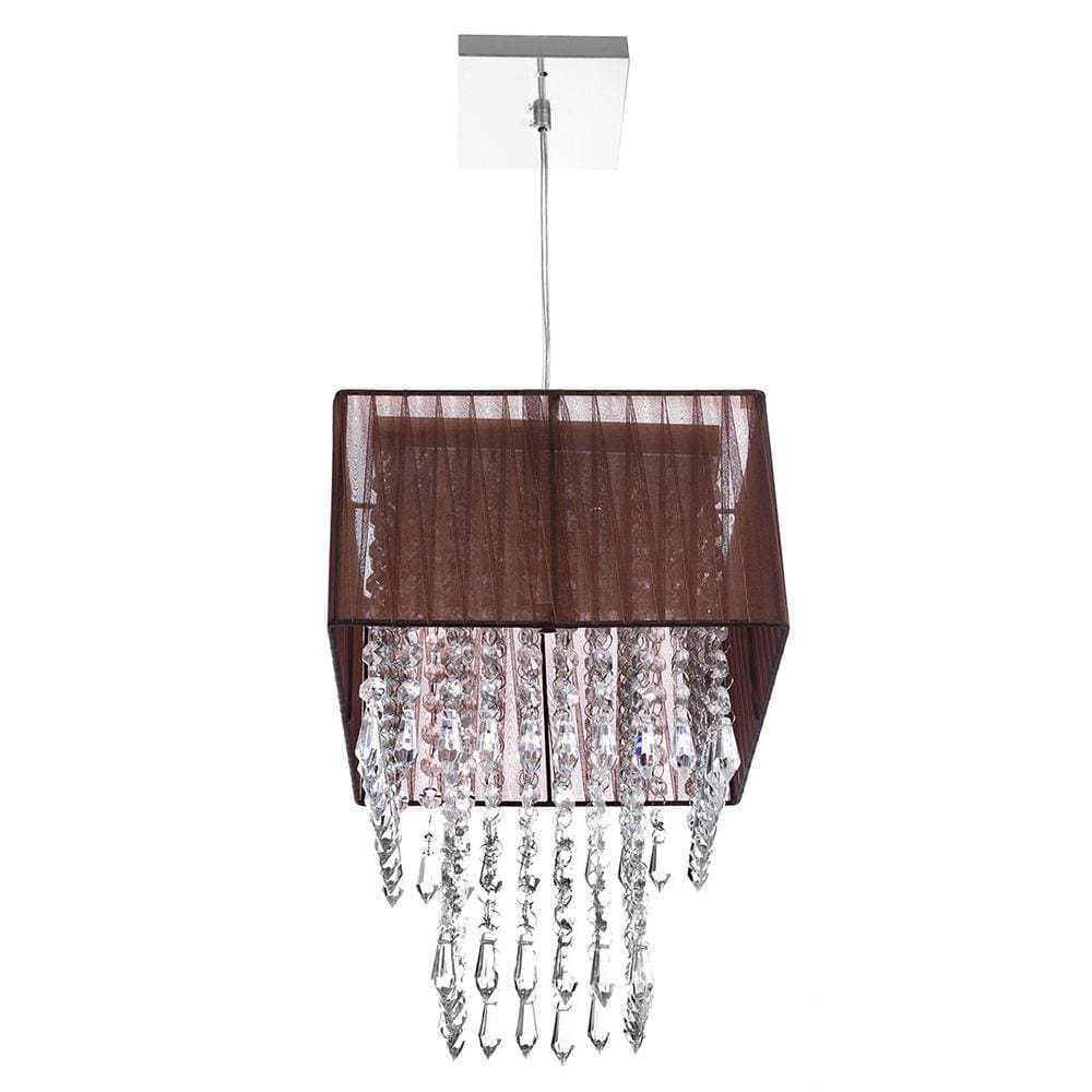 Lustre Para Sala De Cupula Cristal Acrílic Marrycrilic Marrom