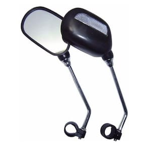 Espelho Retrovisor Mtb Jy-102 Com Refletor Para Bike Preto