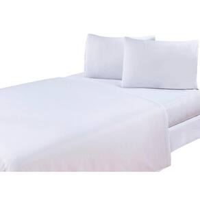 Jogo De Lençol Microfibra Casal Queen 04 Peças Branco