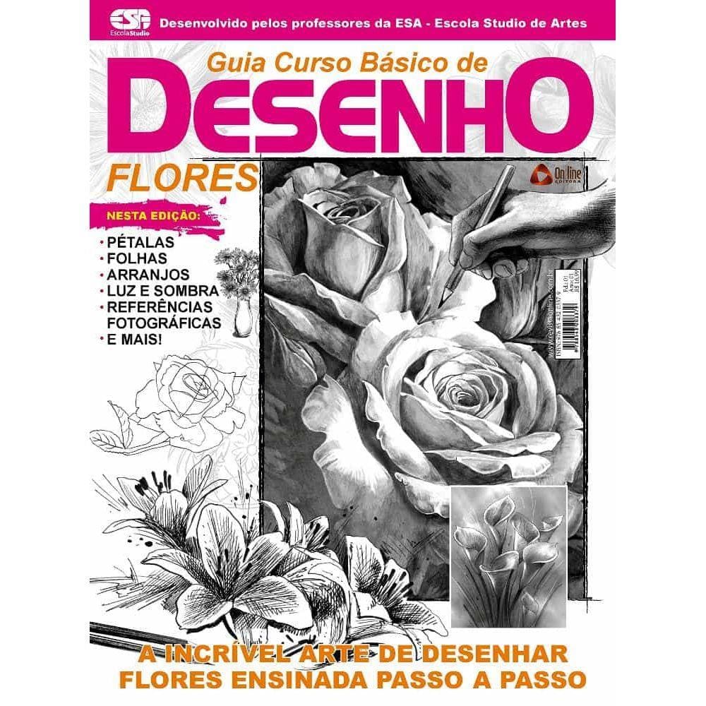 Revista Guia Curso Básico de Desenho Flores