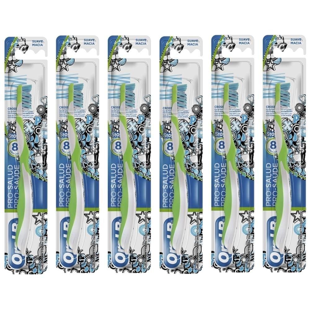 Kit com 6 Escovas Dental Infantil Oral B - Stages 8+ anos
