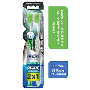 Kit Escova Dental Oral B Pró Saúde Ultrafino L2P1 com 36 Packs