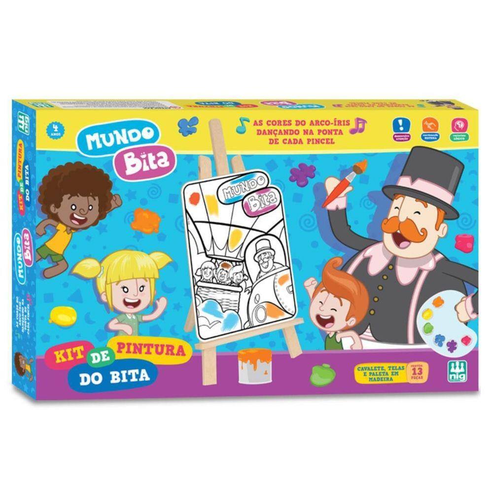 Kit pintura infantil patrulha canina 13 peças cavelete telas