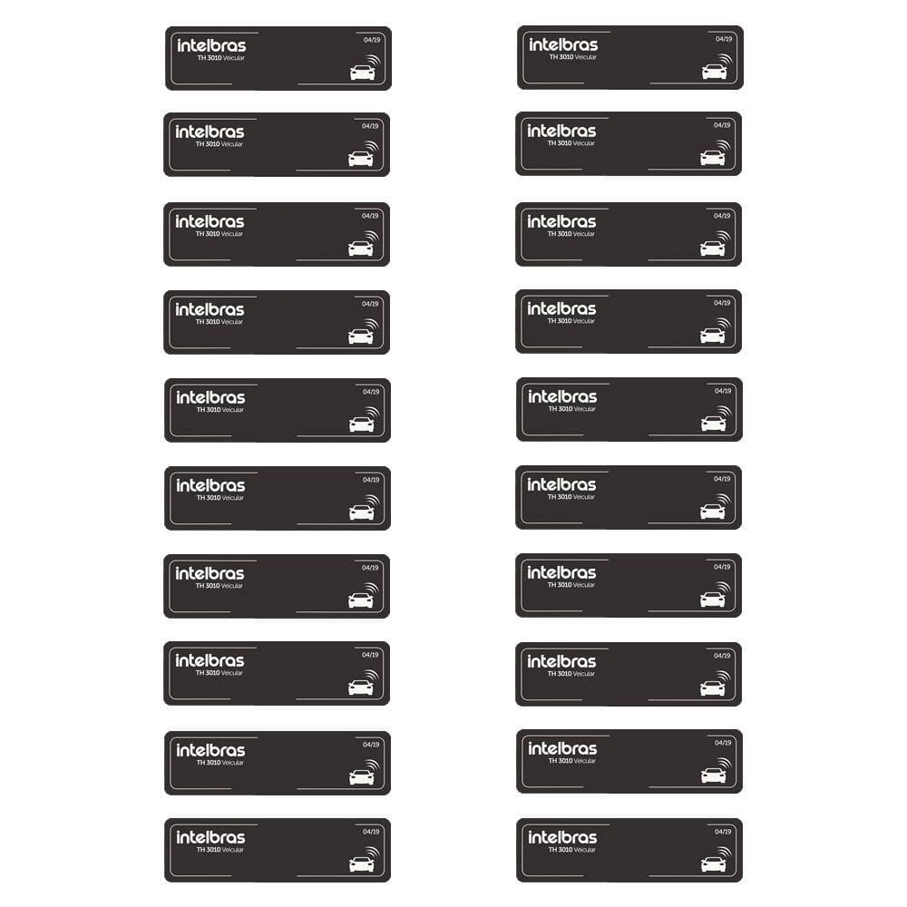 Kit 20 Tags Etiquetas Adesivas Veicular RFID 900MHz TH 3010 Veicular Intelbras