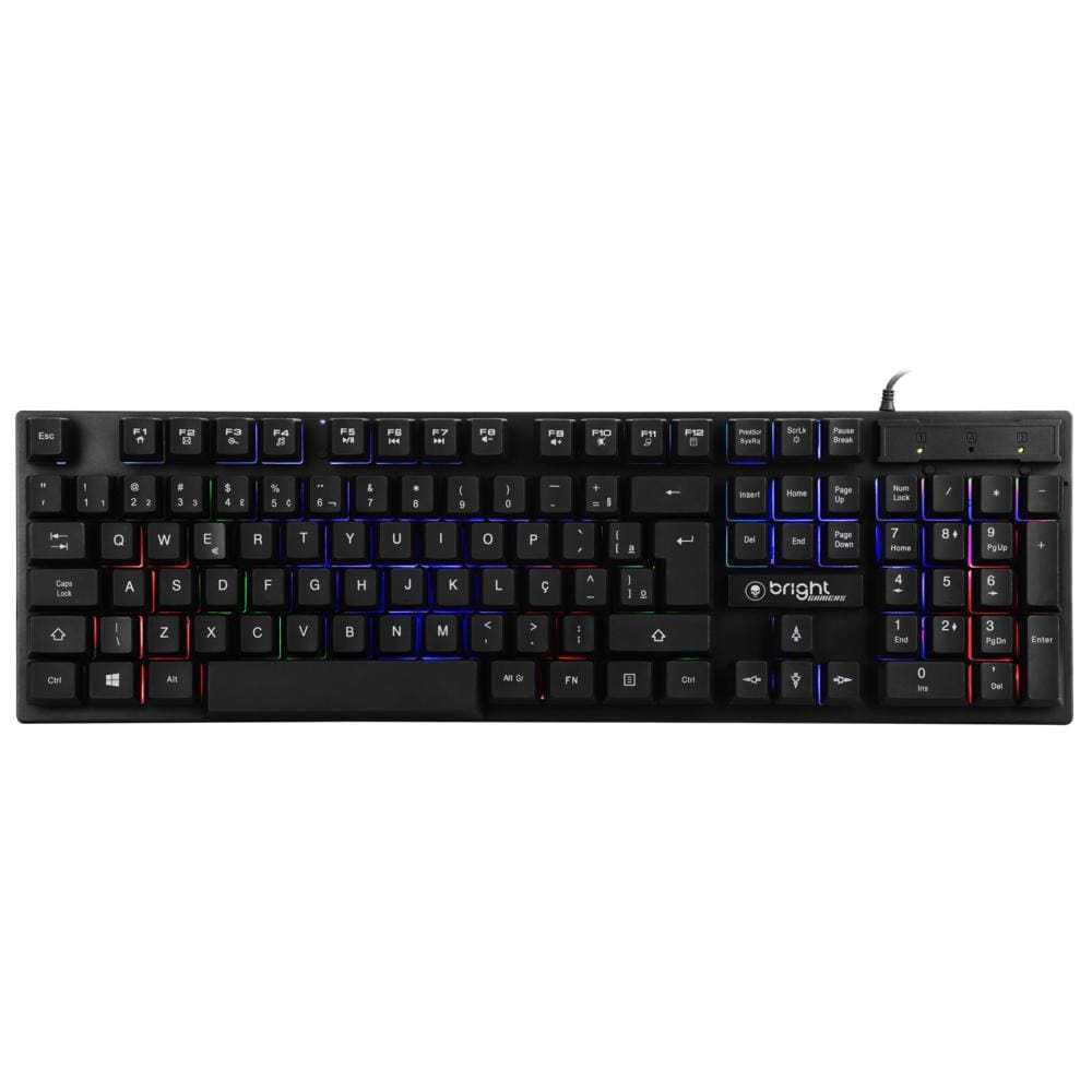 Combo Gamer Bright 0542, Teclado LED, Mouse 2400DPI, Mousepad