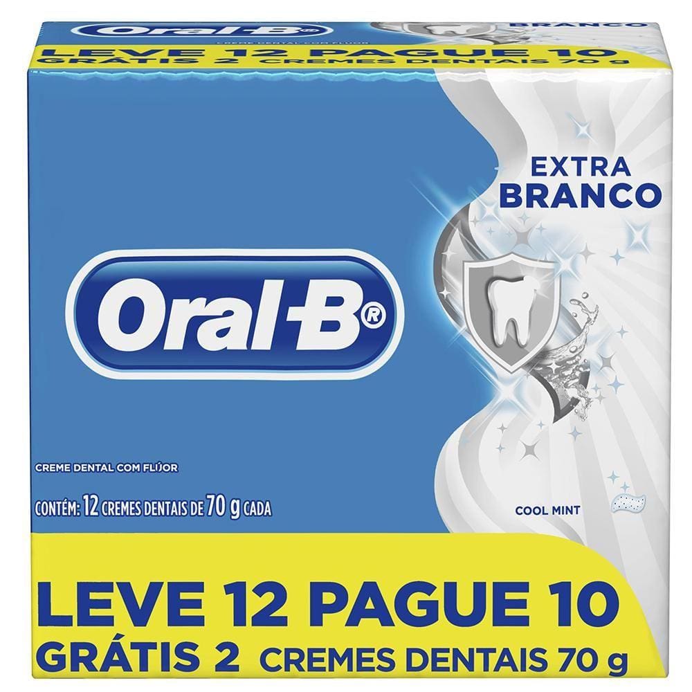 Creme Dental Oral-B Extra Branco Leve 12 Pague 10 70g
