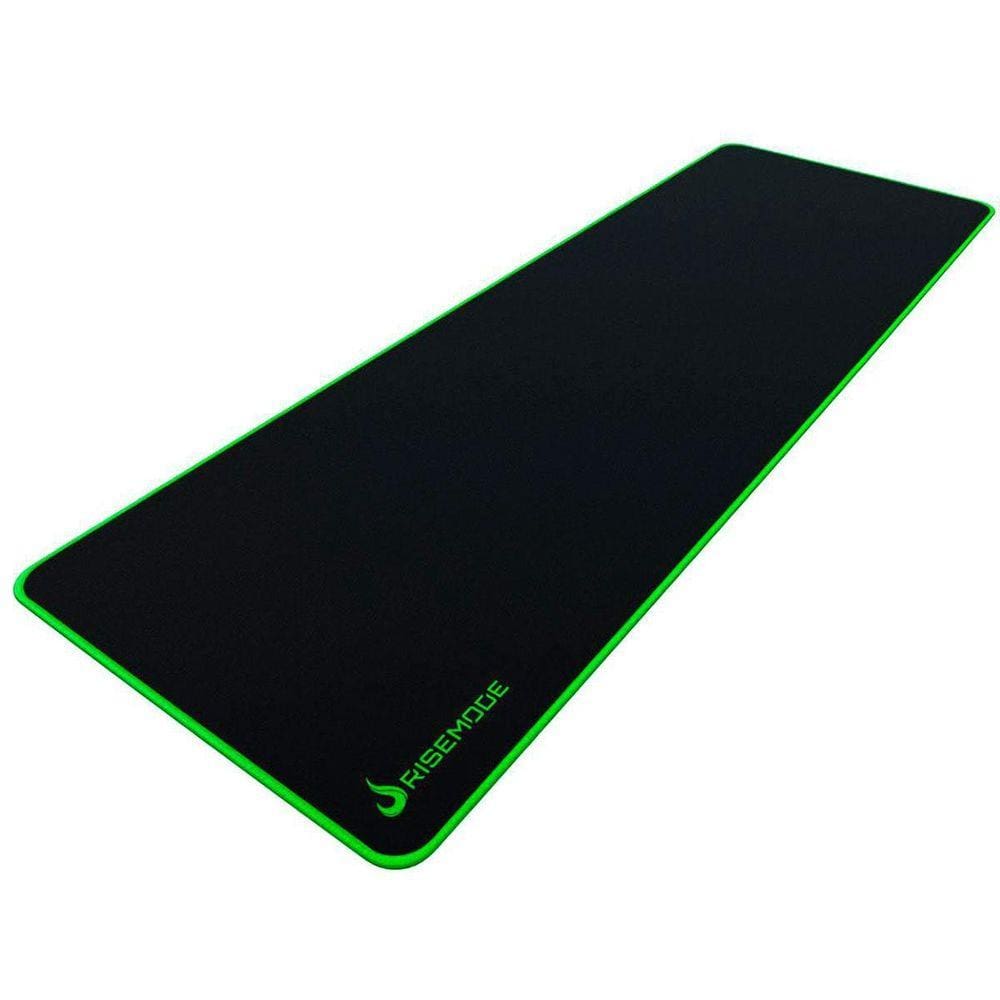 Mouse Pad Gamer Rise Mode Costura Verde Extra Grande