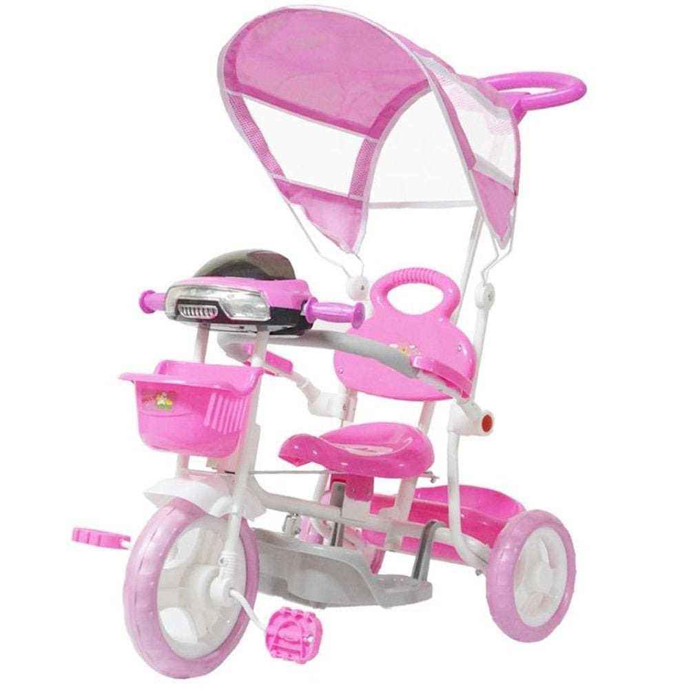 Triciclo Motoca Infantil De Passeio Empurrador Pedal Luz e Som +