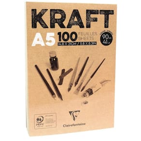 Bloco de Papel Kraft Clairefontaine A5 - 100 folhas