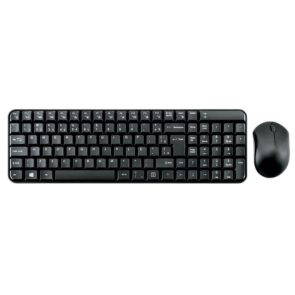 Teclado e Mouse sem Fio 2.4 Ghz Multimidia Preto Usb Multilaser TC183