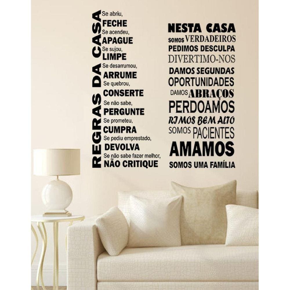 Adesivo Decorativo Frase Regras Da Casa E Regra Da Casa
