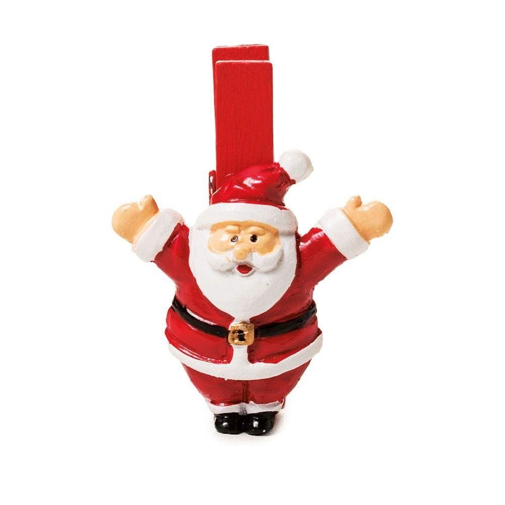 Prendedor Papai Noel Deação Natal C/4Cm Vermelho