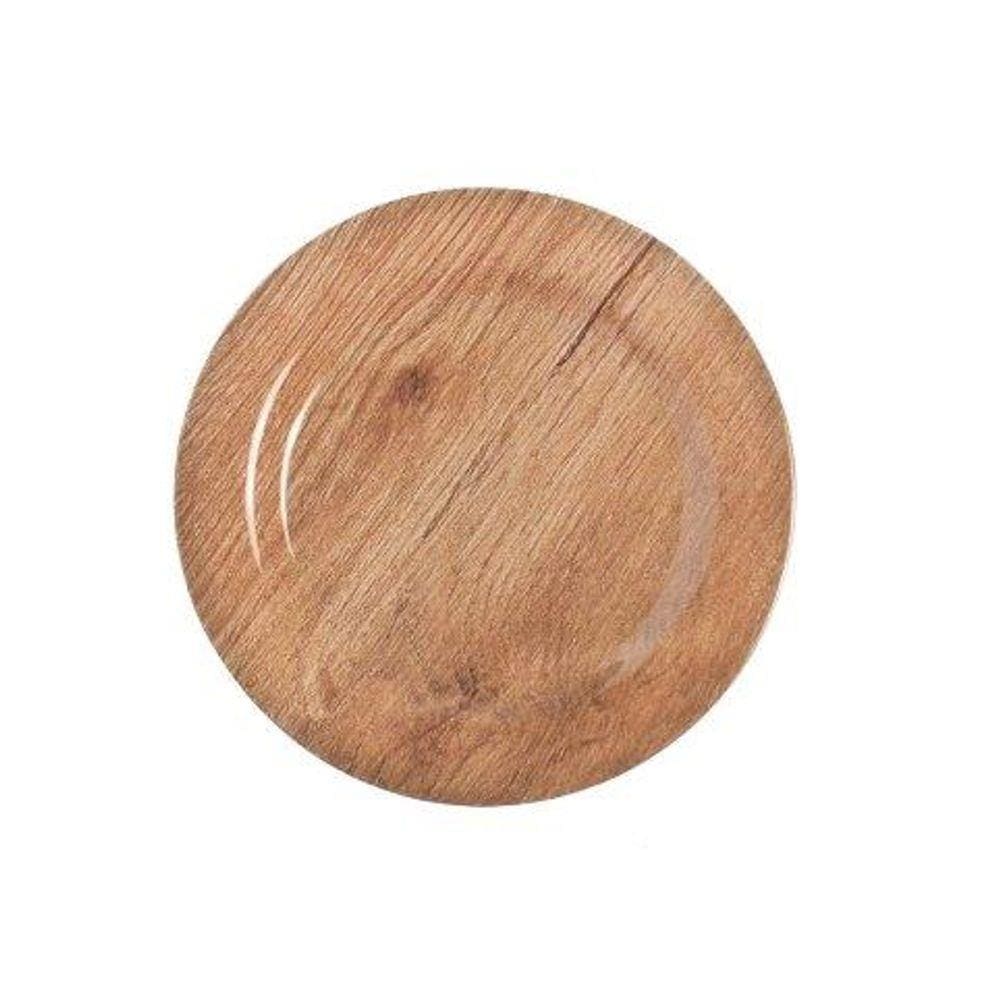 Prato Natalino Deativo de Melamina Simples Marrom 20cm