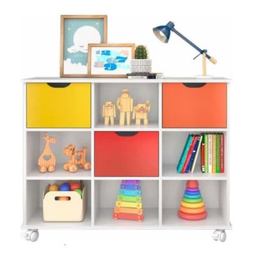 imagem-Nicho Organizador com 3 Gavetas Coloridas Q Movi - BRANCO