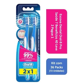 Kit Escova Dental Oral-B Pro Saude 7 Beneficios 40 L2P1 com 36 Packs