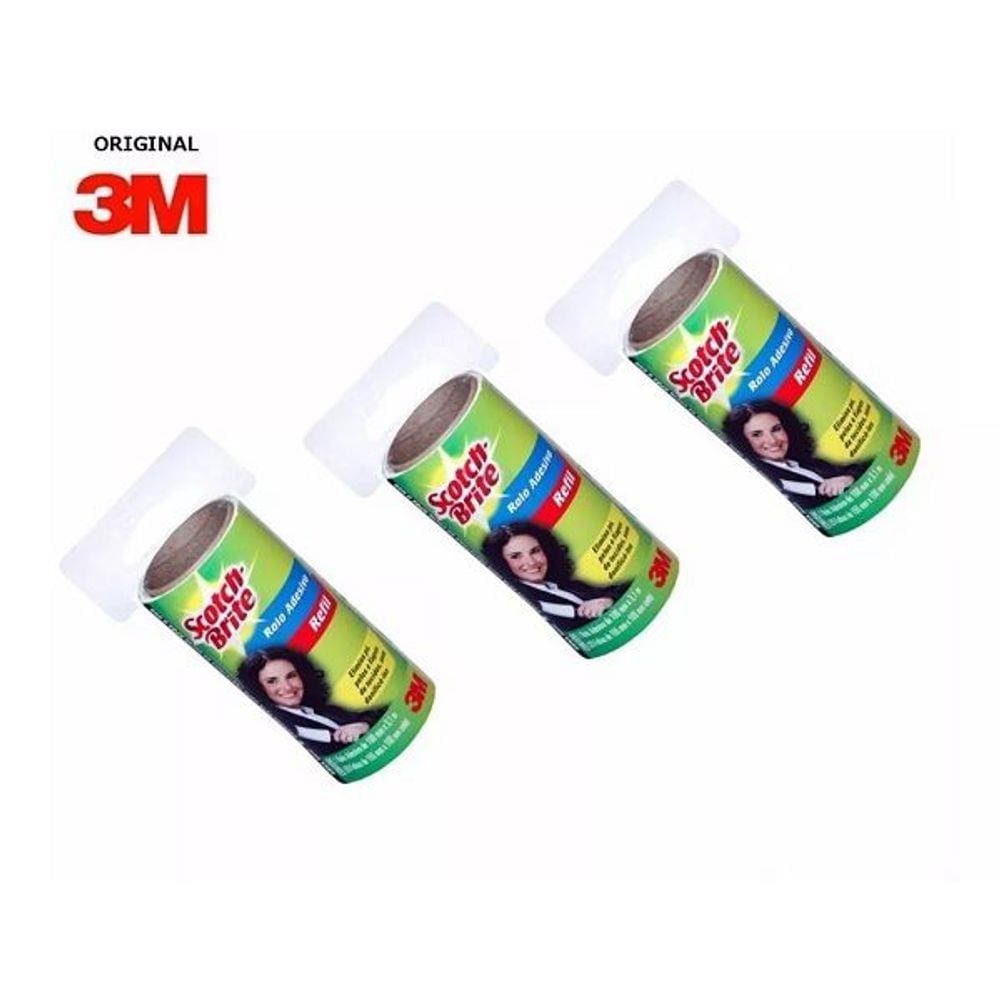 Kit com 3 Refil Rolo Adesivo SCOTCH-BRITE 3M