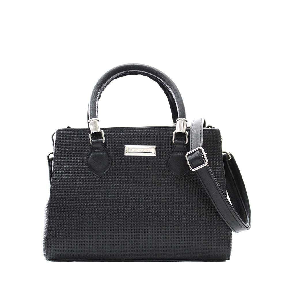 Bolsa Feminina Maria Verônica Tote Mini Couro Preto