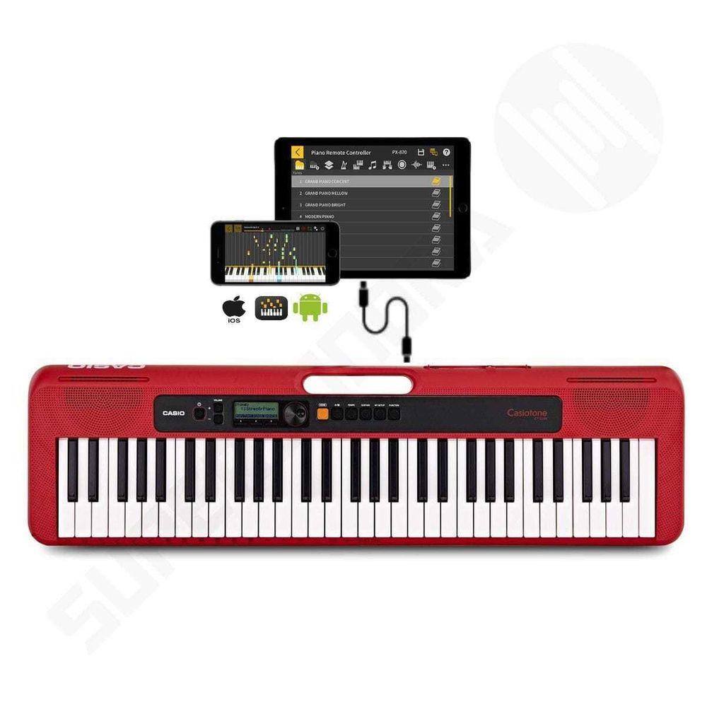 Teclado Musical CASIOTONE CT S200 CASIO Vermelho 61 Teclas Aplicativo Chordana Play