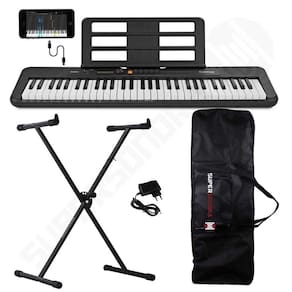 Kit Teclado Musical CASIOTONE CT-S200 CASIO Preto Aplicativo Chordana Play + Suporte X + Capa