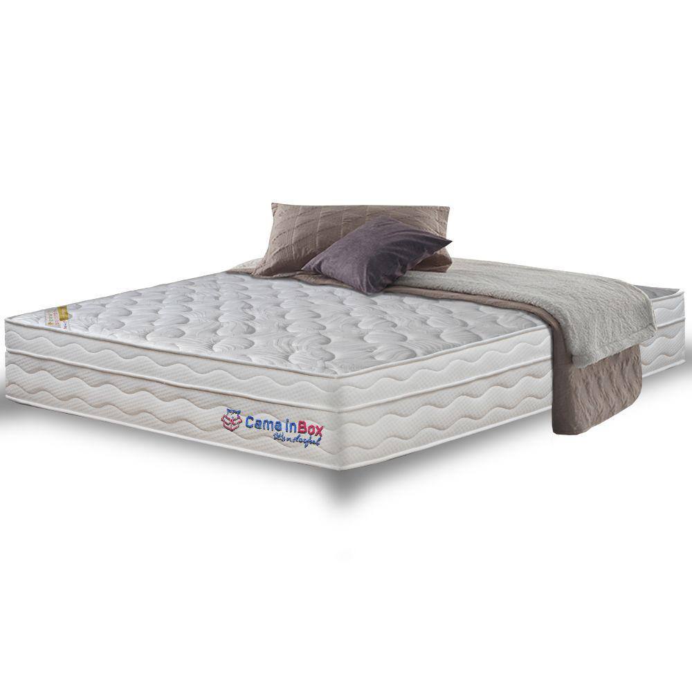 Colchão Casal com Molas Ensacadas Cama inBox Wonderful Branco 138x188x32
