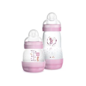 Kit Mamadeira MAM Easy Start - 130ml e 260ml - Bico 0 - Rosa