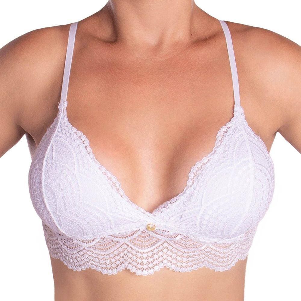 Sutiã cropped bojo removível com renda Nayane Rodrigues