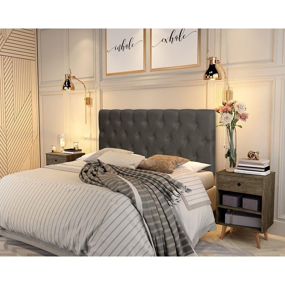 Painel Cabeceira Paris Queen Para Cama Box 1,58 Suede