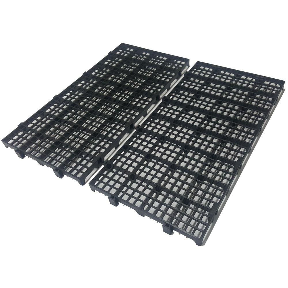 Kit 12 Pisos Plástico Preto Estrado Pallet Palete 50X25Cm