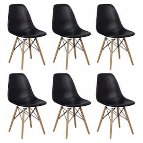 Kit 6 Cadeiras Charles Eames Wood Design Eiffel
