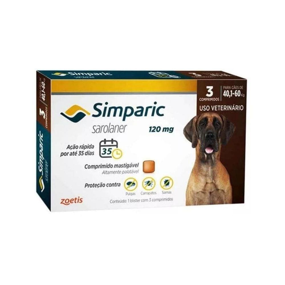 Simparic 120Mg 40 A 60Kg 3 Comprimidos