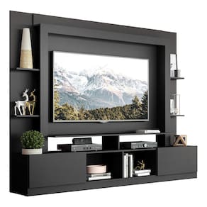 Estante Rack com Painel e Suporte TV 65" Moscou Multimóveis Preto