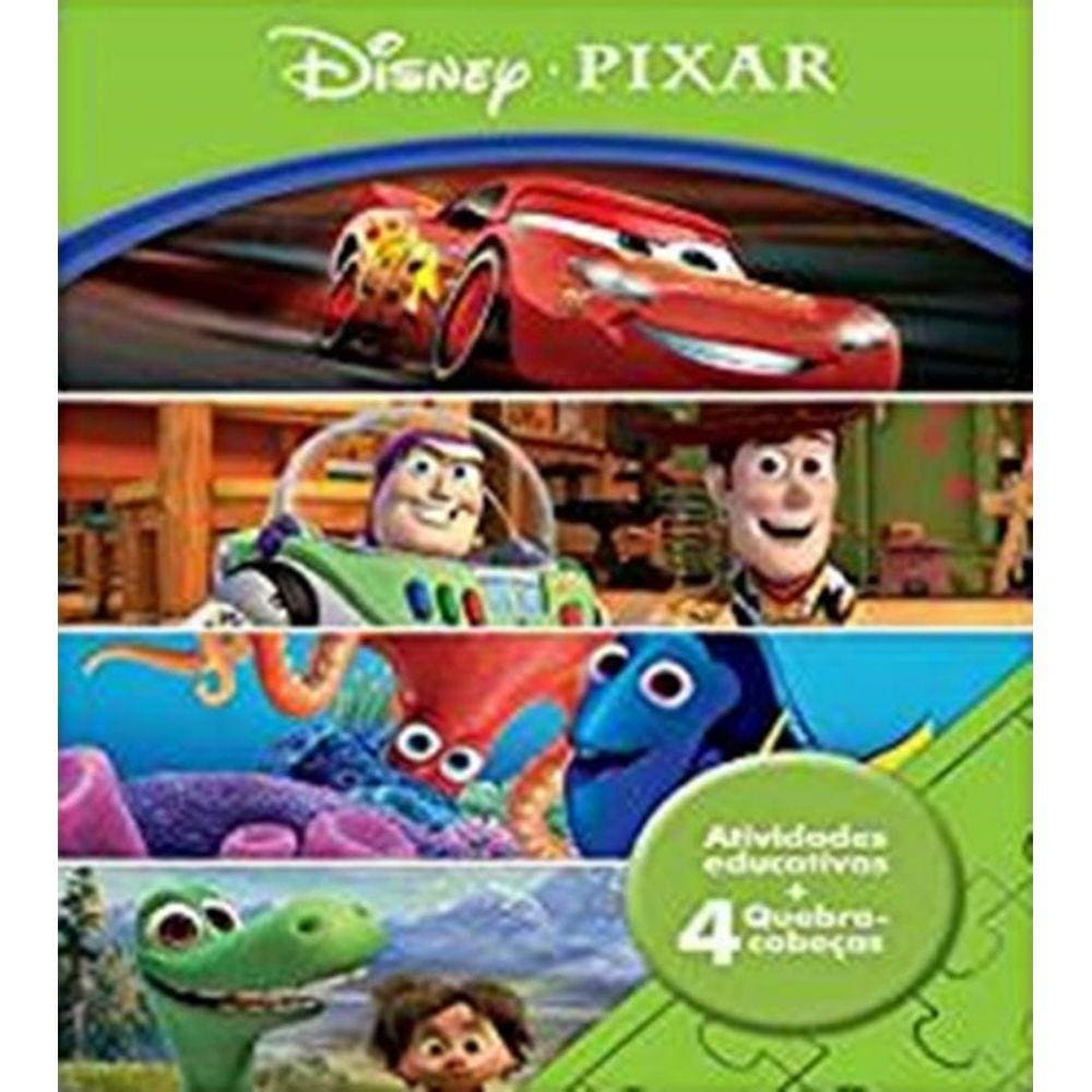Livro De Colorir A Aprender C/ Quebra Cabeca - Pixar