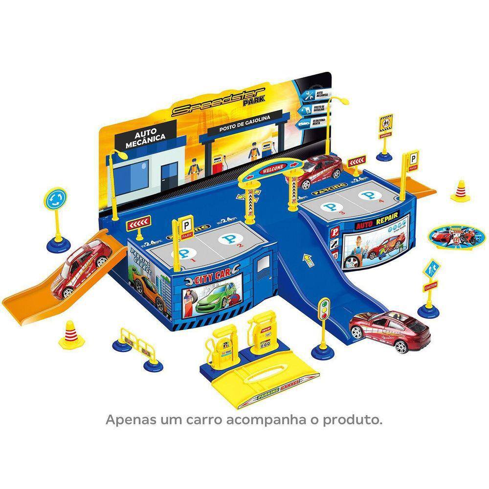 Pista De Carrinho Infantil Speedster Helicóptero Double Park