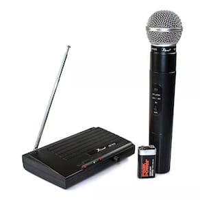 Microfone Sem Fio Uhf Wireless Bivolt Karaokê Pro Kp-910