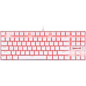 Teclado Mecânico Gamer Redragon Kumara Branco Switch Red Led