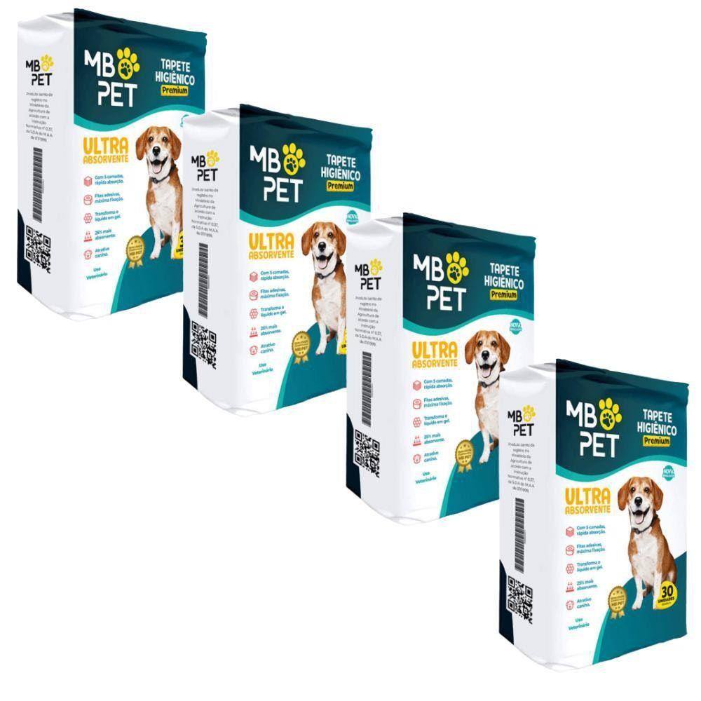 Tapete Higiênico Mb Pet Premium Ultra Absorvente 120 Unidades