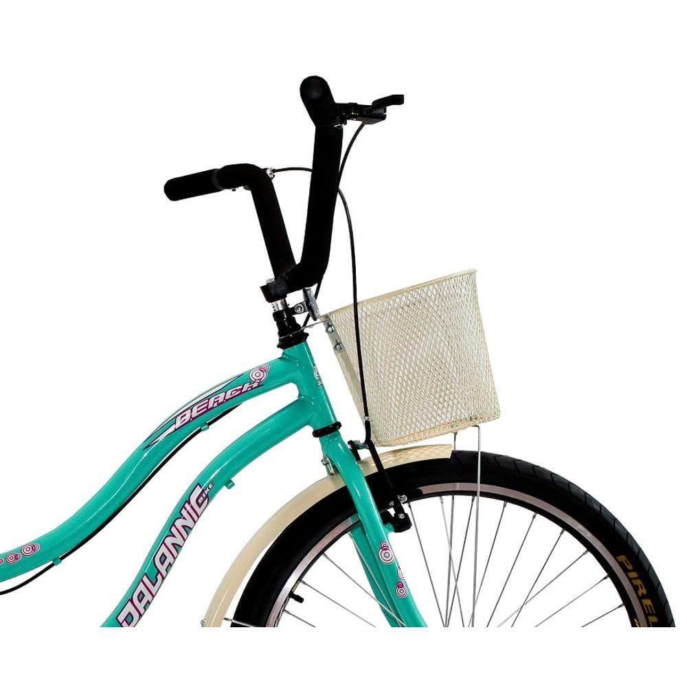 Bicicleta Aro 26 Retrô Vintage Feminina Beach Sem Marcha Azul Turquesa