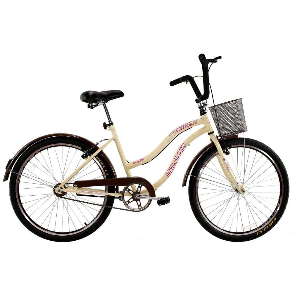 Bicicleta Aro 26 Feminina Beach Retrô Vintage Bege