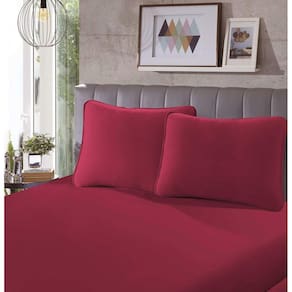Jogo de Cama Malha Queen Size 3 Peças 100% Algodão